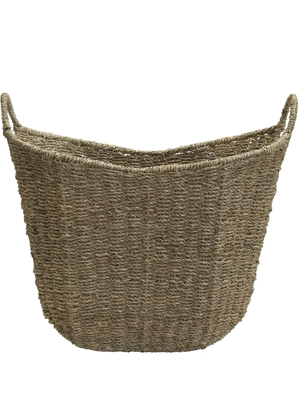 Household Essentials Brown Wicker Storage Basket W Handles Lge Natural Seagrass
